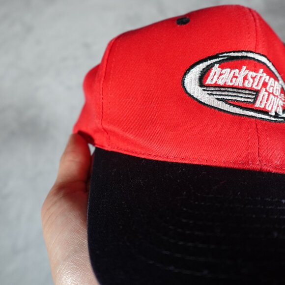 Vintage Backstreet Boys SnapBack Hat Cap Music Band Red 90s Y2K - Picture 3 of 8